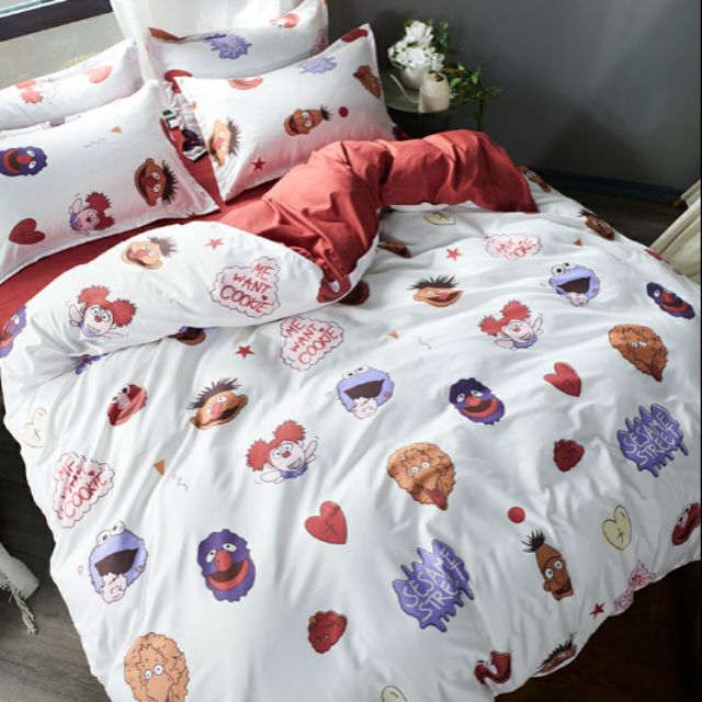 Sesame Street Bedsheet Cadar 3 In 1 Elmo Shopee Malaysia