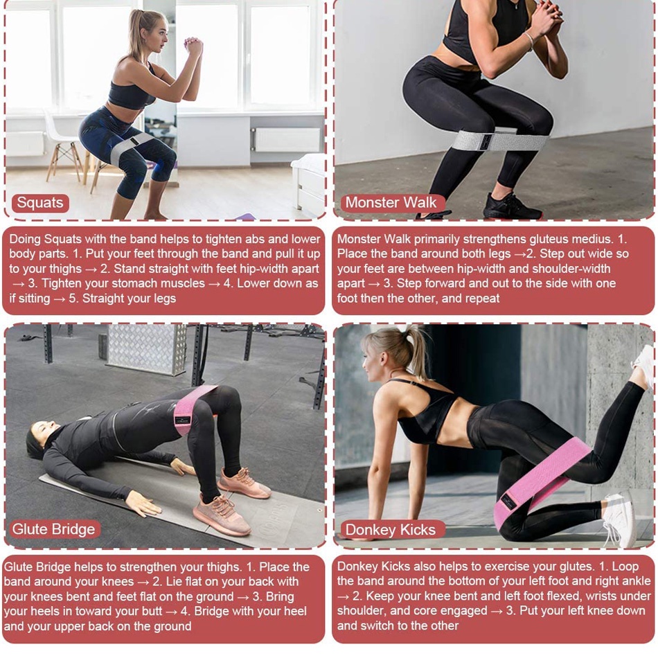 Reliable Essential Worthdefence 1/2/3PCS Elastic Rubber Bands Set Women Fitness Gym Home Resistance Booties Band Hip ... - Image 4