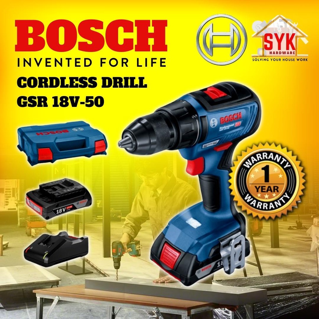 SYK BOSCH GSR 18V50 Brushless Cordless Drill Driver Battery Bosch