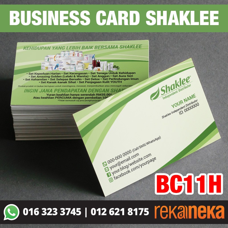 Bc Business Card Bisnes Kad Shaklee Horizontal Shopee Malaysia