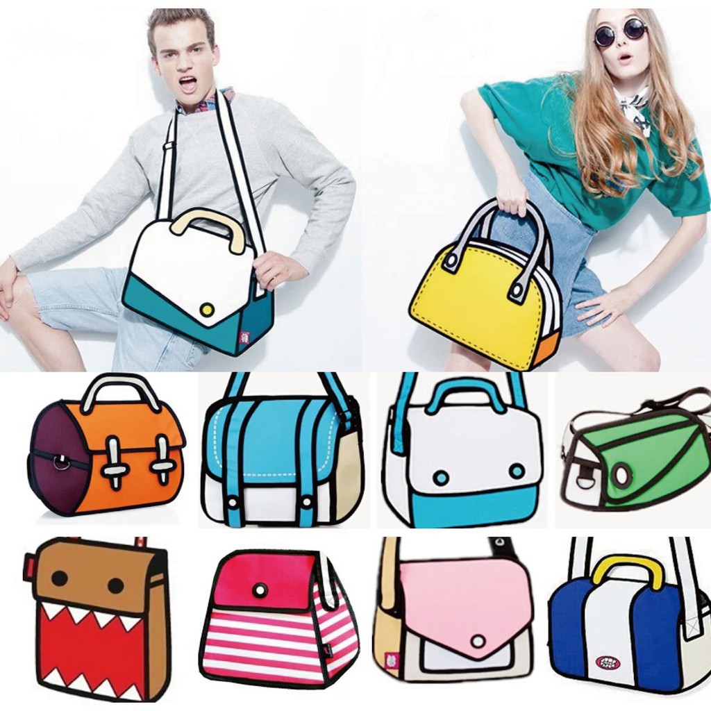 2d cartoon shoulder bag