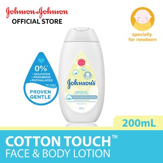 johnson's cotton touch newborn baby face and body lotion