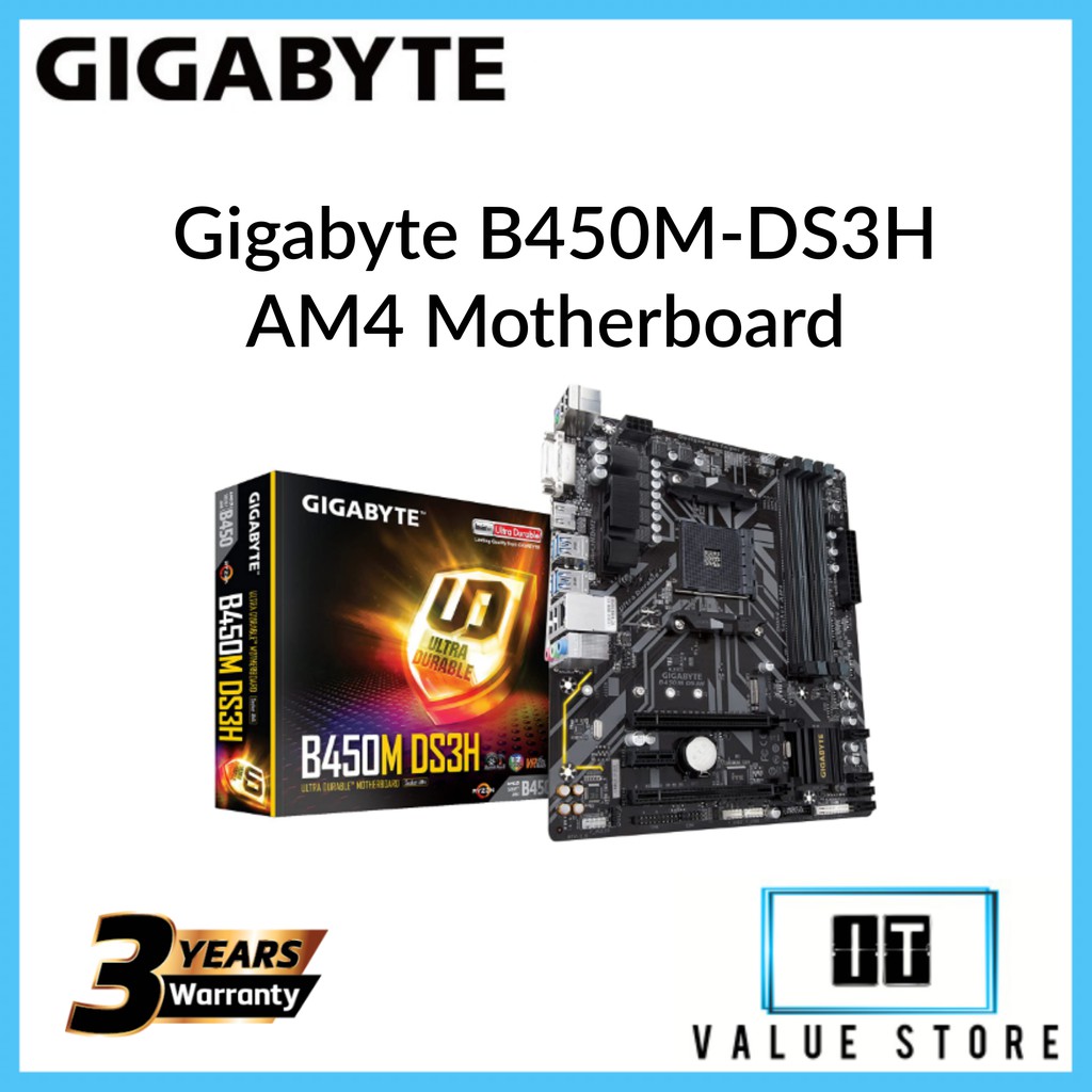 Gigabyte B450M DS3H AM4 MicroATX Motherboard (GAB450MDS3H) Shopee