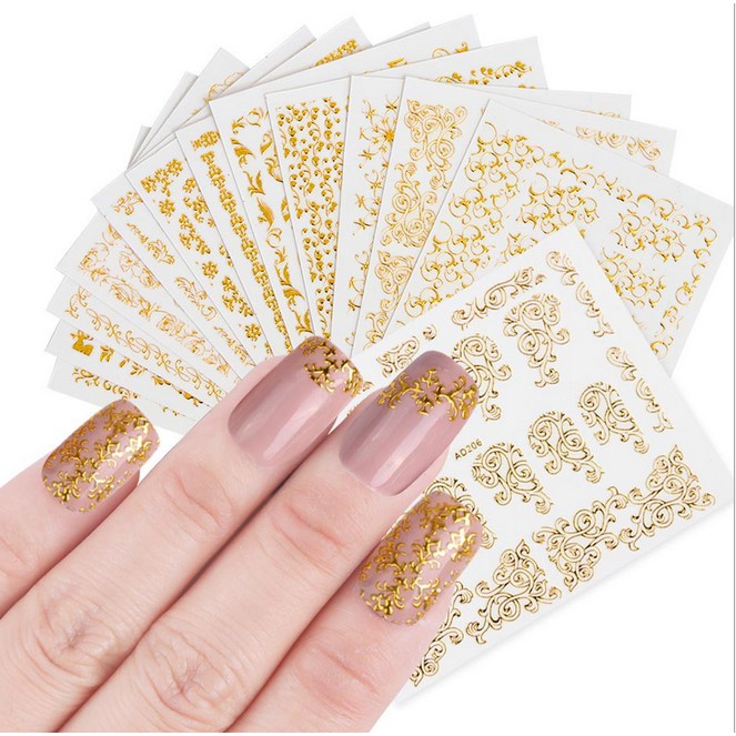 gold nail stickers