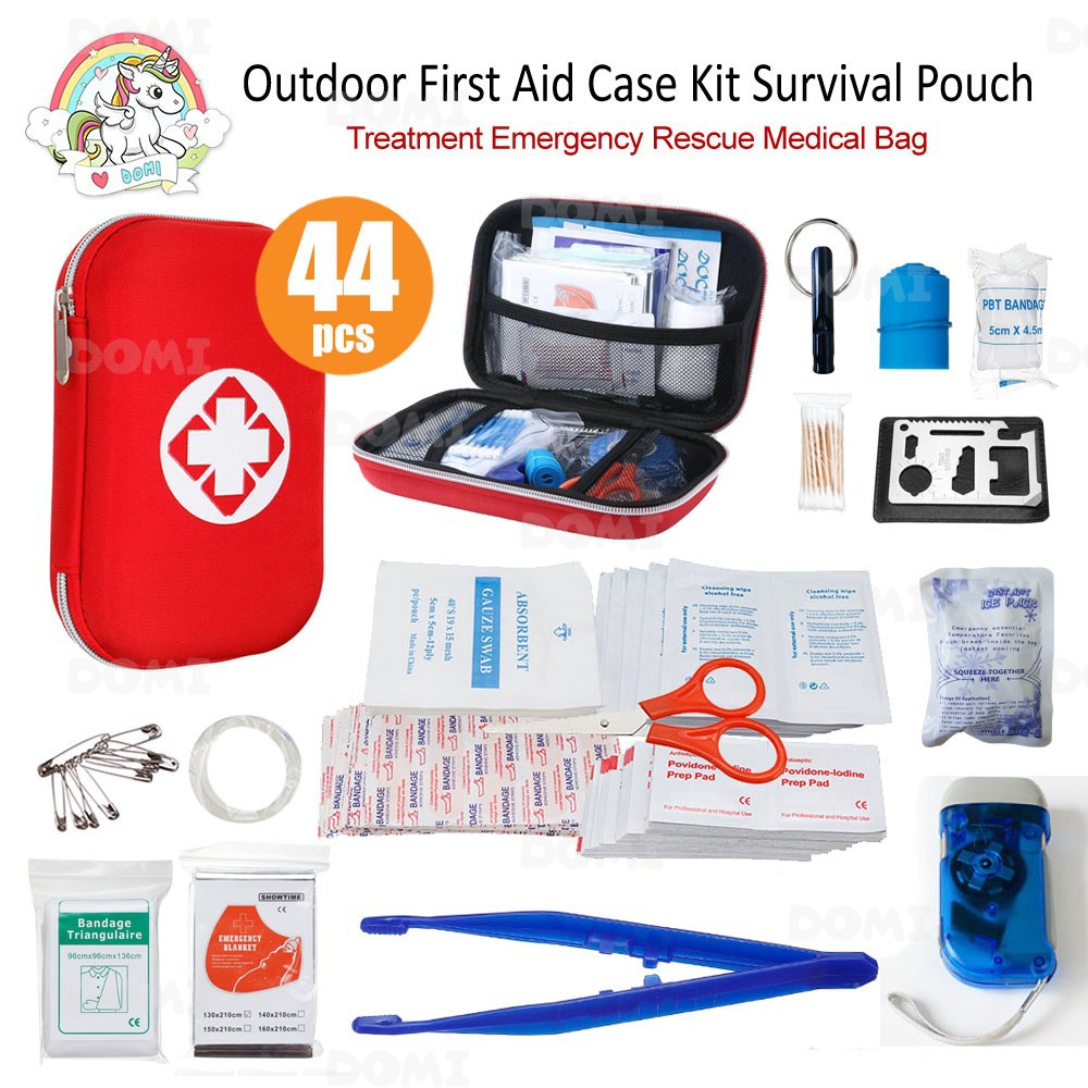 DOMI 44pcs Emergency Survival Lightweight Durable Medical First Aid