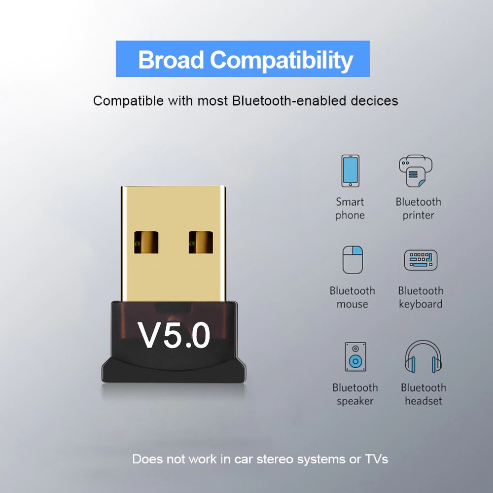 New Mini USB Bluetooth Adapter V5.0 Wireless Dongle CSR 5.0 蓝牙音频发射器接收器 Shopee Malaysia