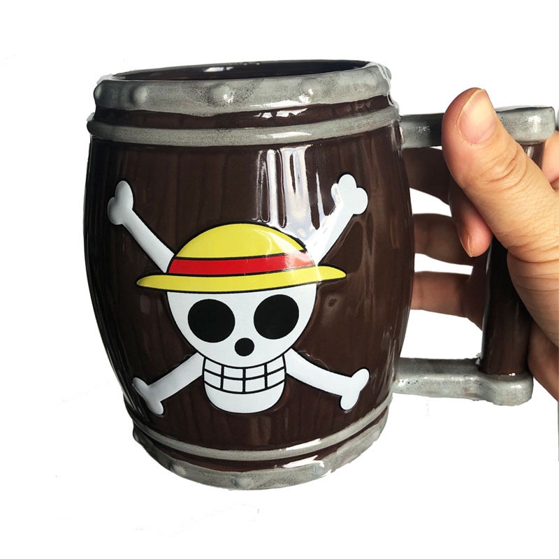 Pirate Skull Wine Barrel Ceramic Cup One Piece Cask Shape Mug Anime Skull  Expression Large Capacity Water Cup | Shopee Malaysia