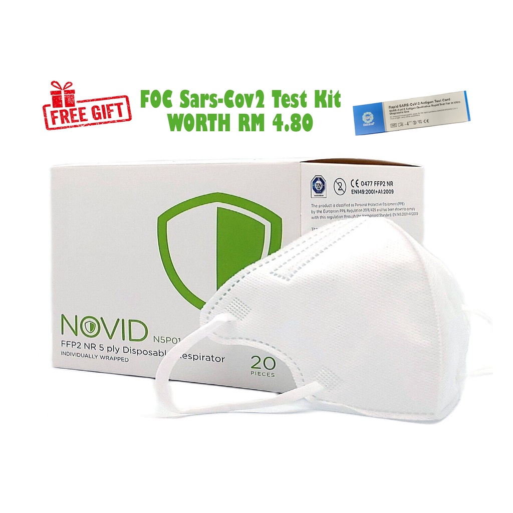[SIRIM APPROVAL] NOVID RESPIRATOR FACE MASK N95 KIDS JUNIOR 20 PCS [FOC