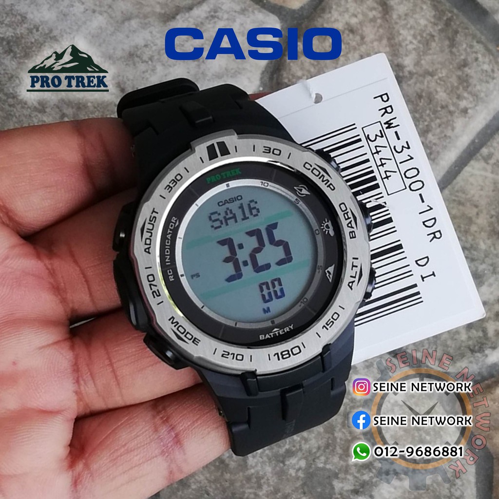 Casio Protrek Ready Stock Men Watch Tough Solar Triple Sensor Fashion Digital Waterproof Jam Tangan Lelaki Prw 3100 Shopee Malaysia
