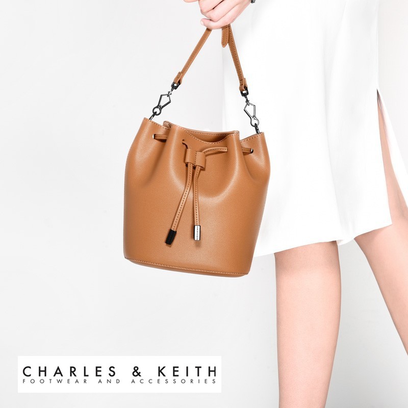 charles and keith drawstring bucket bag