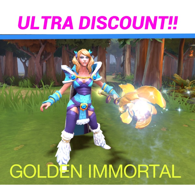 Dota 2 Crystal Maiden Golden Immortal Weapon Golden Ice Blossom Cm