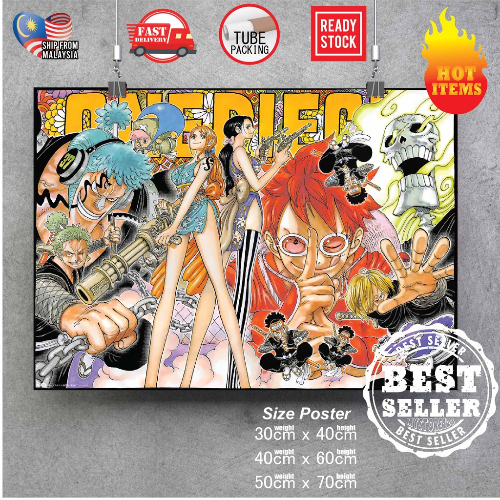 【READY STOCK】One Piece Poster Luffy Mugiwara Straw Hat Yonko Kaido Zoro