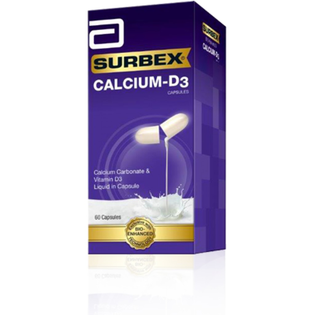 Surbex BioEnhanced Calcium D3 30's Liquid calcium capsules with high