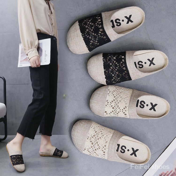 Baotou ban tuo xie Women's Shoes2021Summer New Lazy Internet Celebrity Fashion All-Match Fisherman Pregnant Women Outwear Sandals