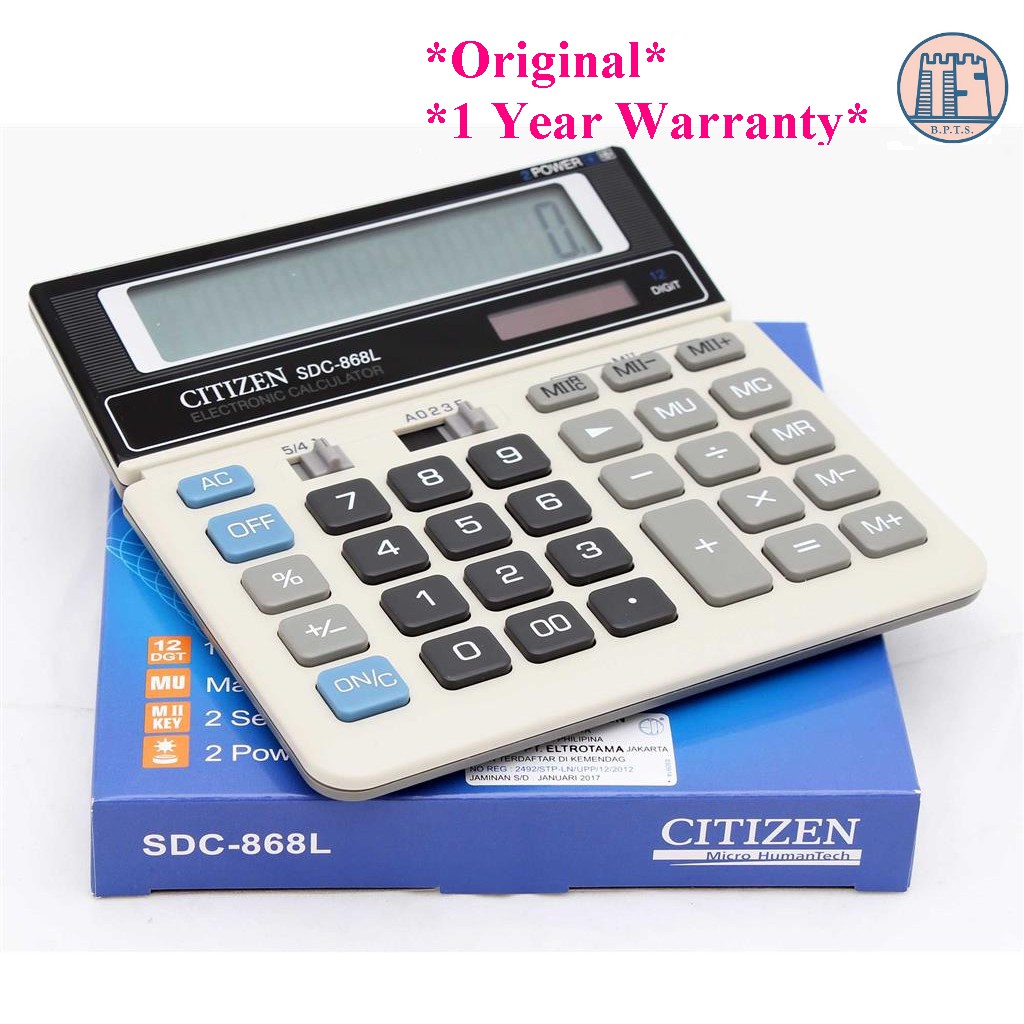 Citizen SDC-868L Desktop Calculator 12Digits * 1 Year Warranty | Shopee ...