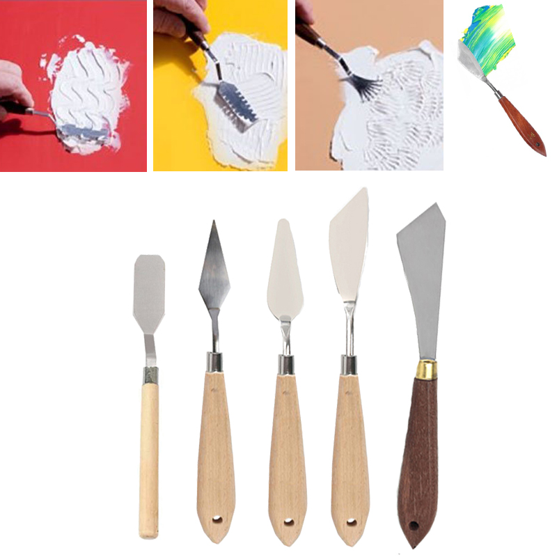 5pcs Set Palette Painting Knife Flexible Stainless Steel - Temu