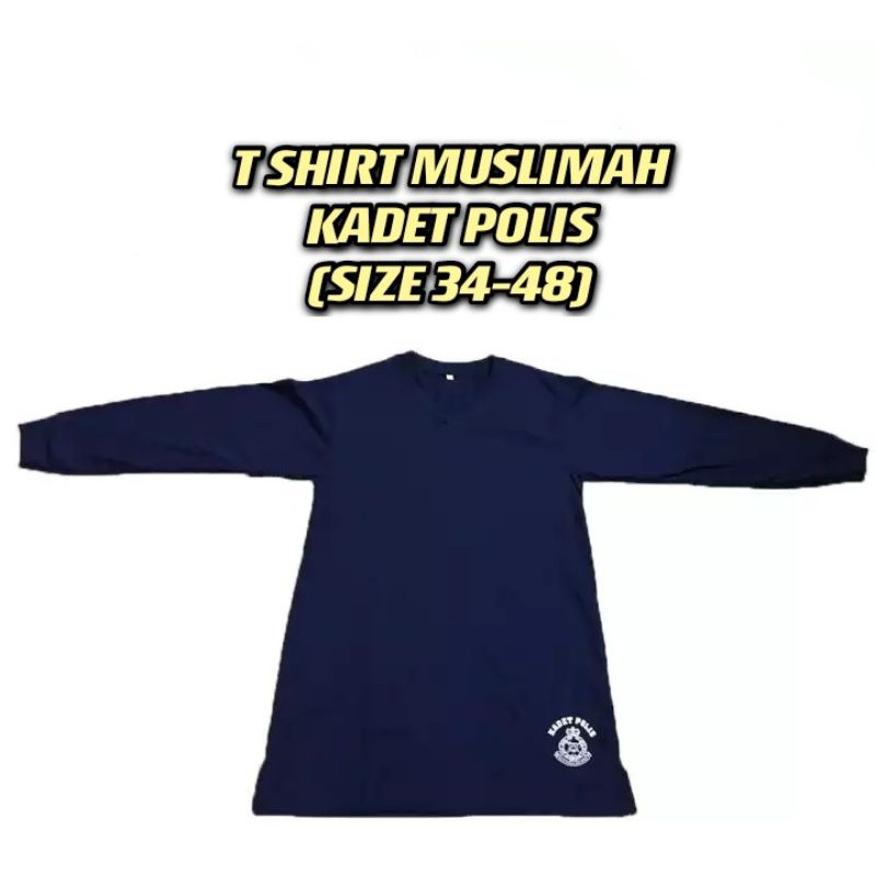 T shirt Muslimah Kadet Polis Sekolah Mengenah Agama