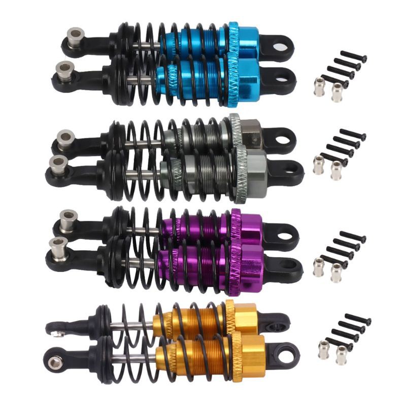 4pcs Aluminum Front Rear Shock Absorber Kits for 1/18 RC Wltoys A959 A969 A979 K929 Upgraded Parts Purple 