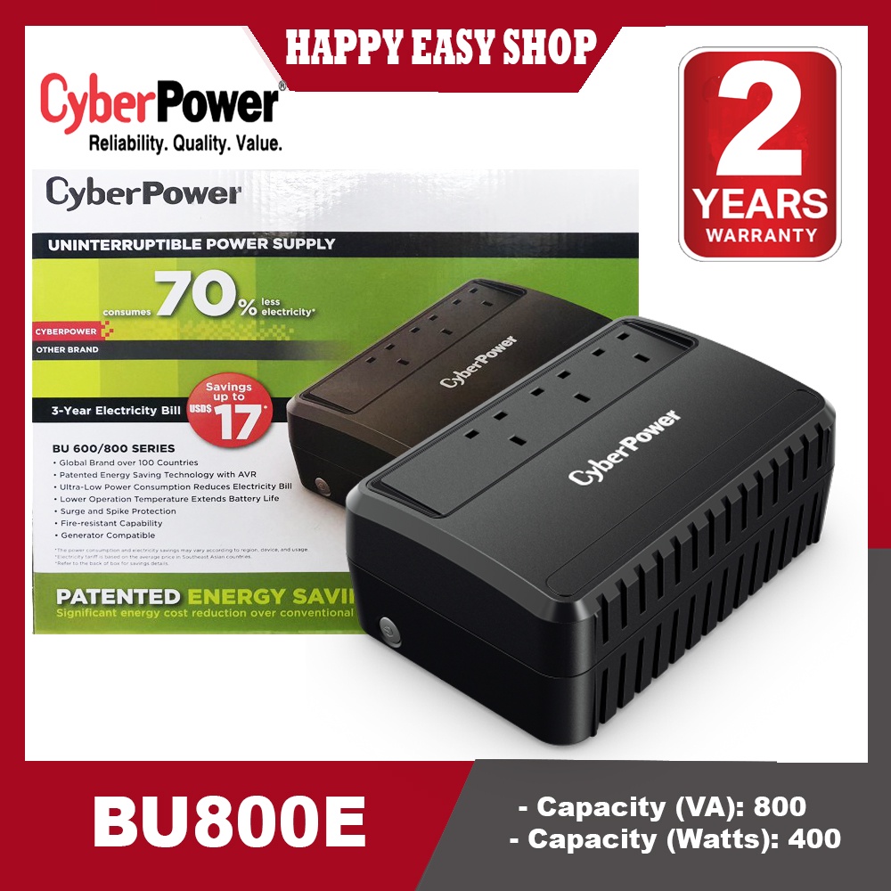 Official CyberPower BU800E 800VA UPS Backup Battery with Buildin AVR
