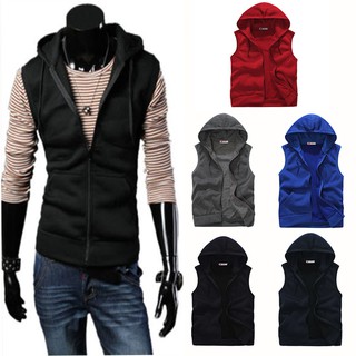 sleeveless zipper sweater