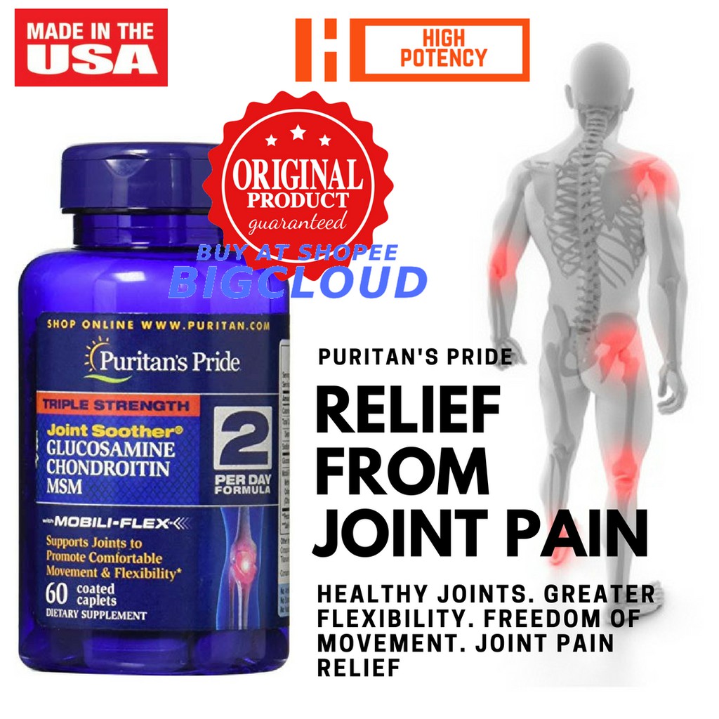 Triple Strength Glucosamine, Chondroitin & MSM Joint Soother® 60 Caplets Shopee Malaysia