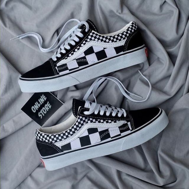 mixed checkerboard vans