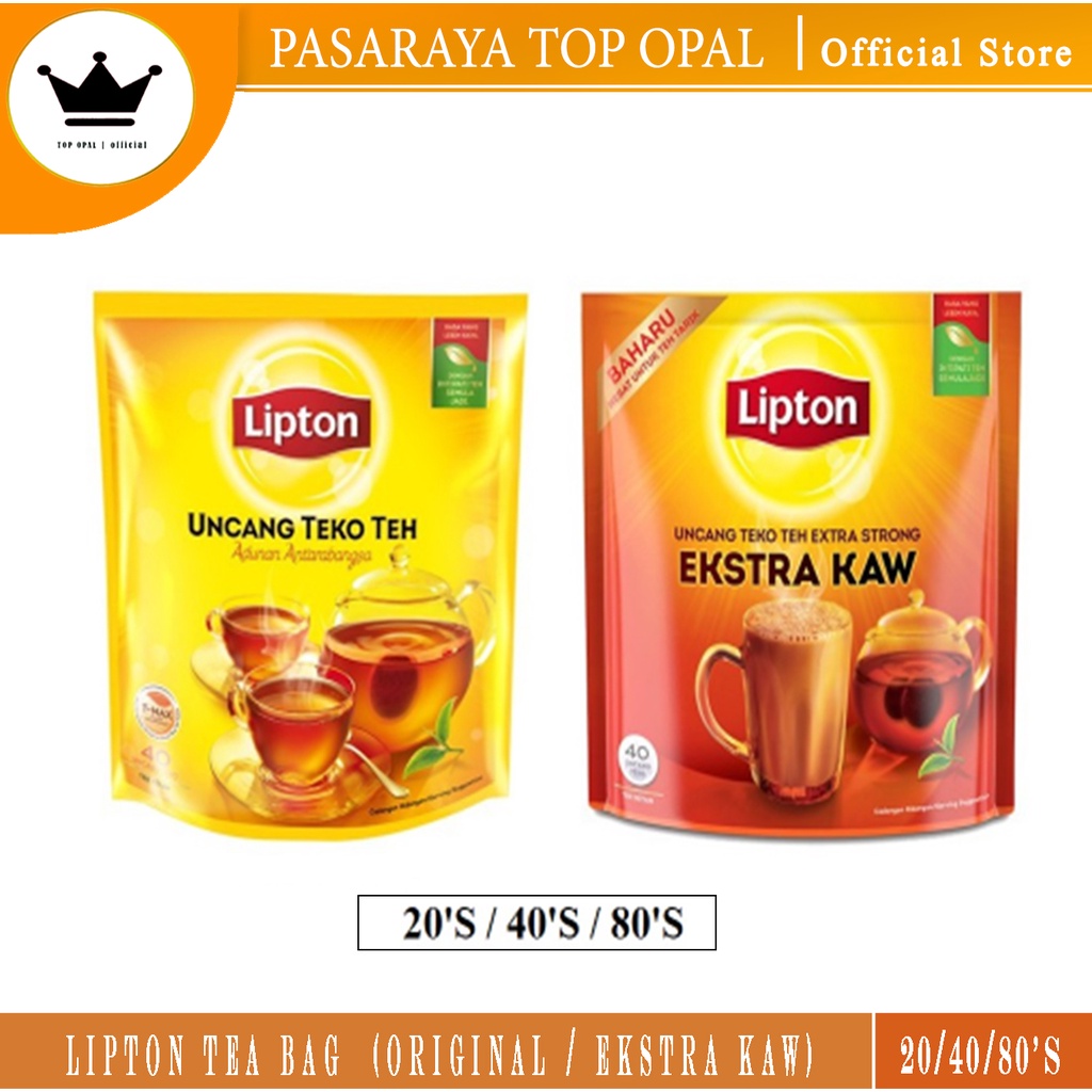 Lipton Tea Bag / Yellow Label Tea (Biasa / Ekstra Kaw) 20/40/80 Pot