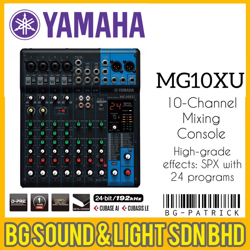 YAMAHA MG10XU 10Channel MIXING CONSOLE Mixer CUBEBASE MG 10xu
