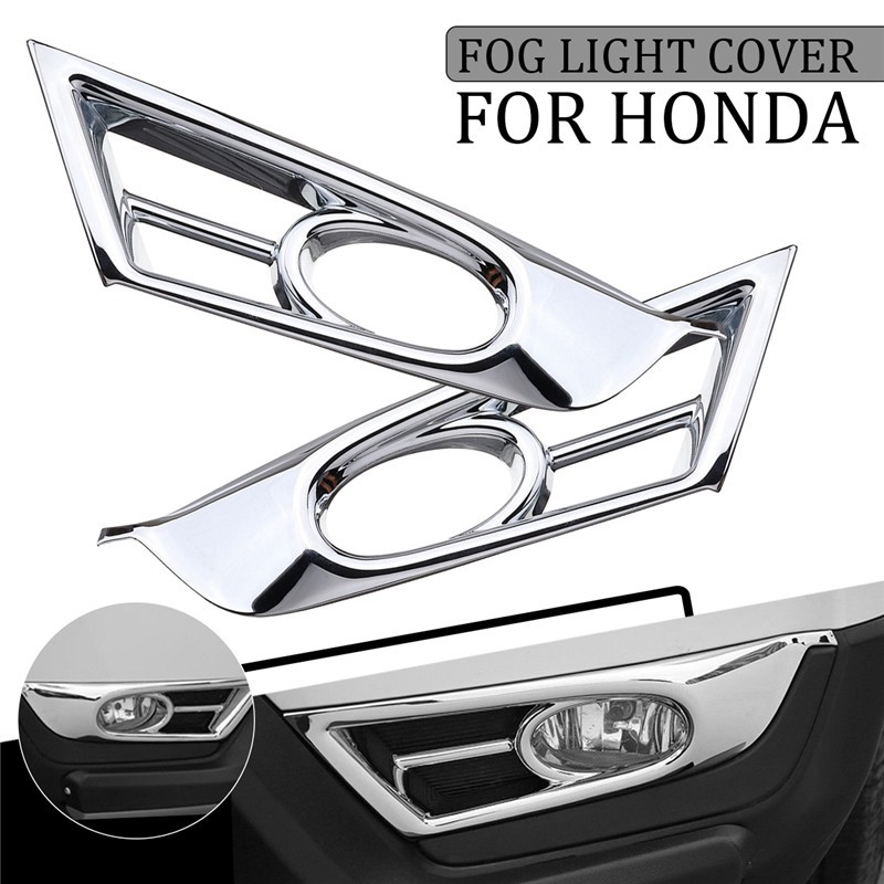 Chrome Front Head Lamp Light Eyelid Cover Trim 2pcs For Honda CR-V CRV 2017 2018