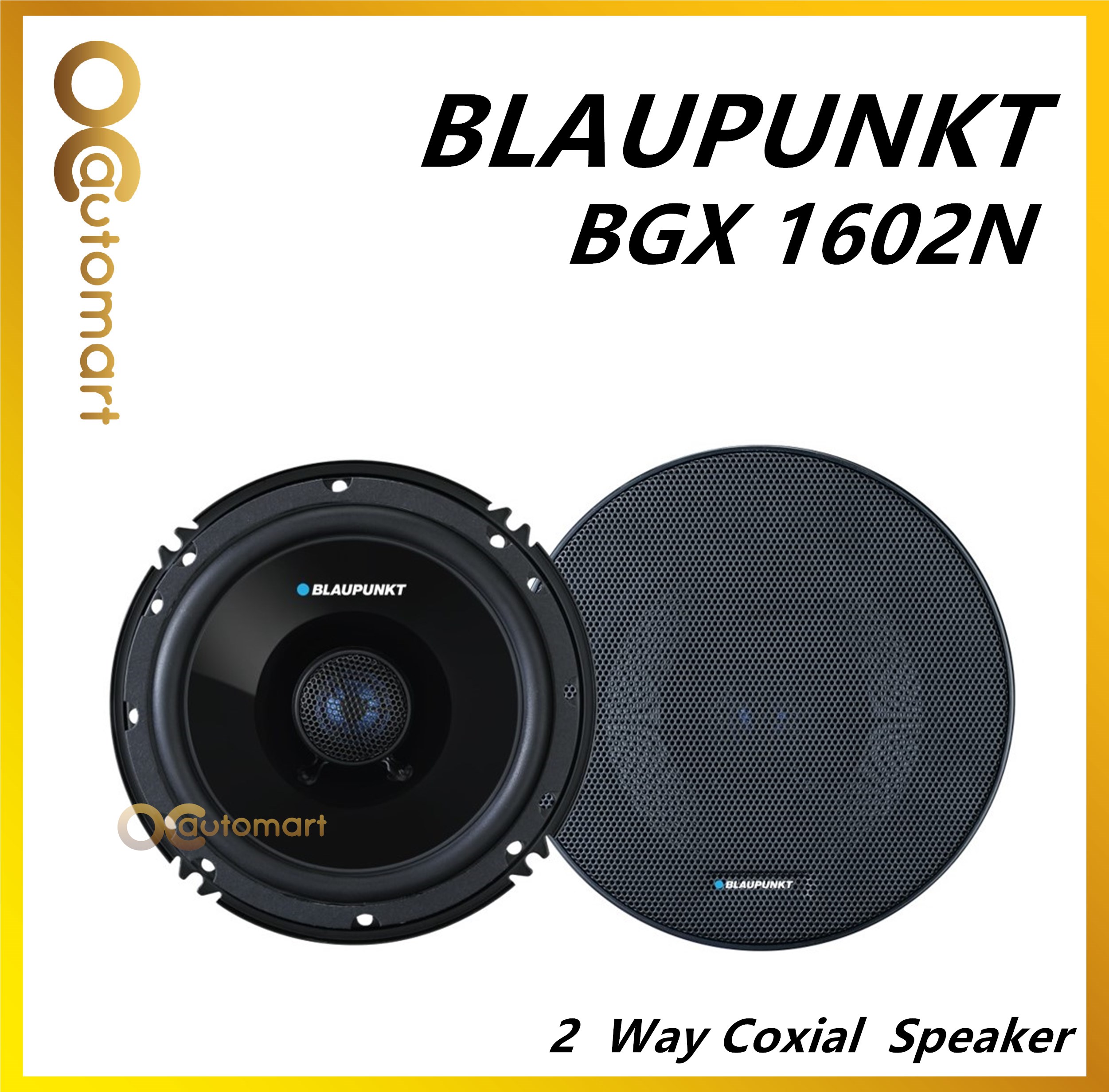 Blaupunkt 6" 100 Watts 4 Ohms 2 Way Coaxial Car Speakers BGX 1602 N