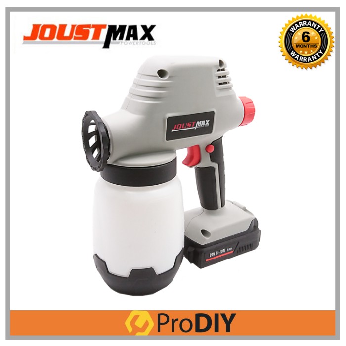 JOUSTMAX JST81015 24v Li-Ion ( 2.0Ah ) Rechargeable Cordless Spray Gun for Paint
