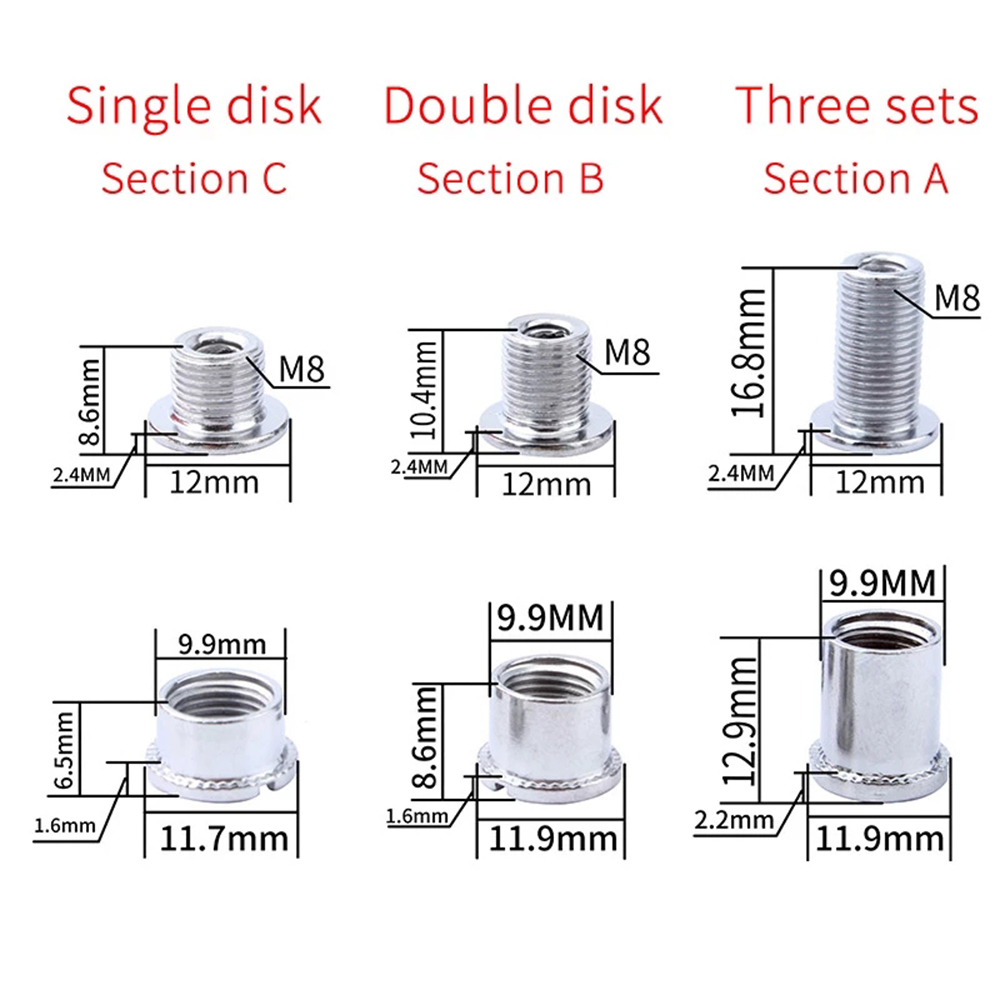 SHIGONG Steel Crankset Bolts Road Bike Dental Disc Nail Disc Plate 