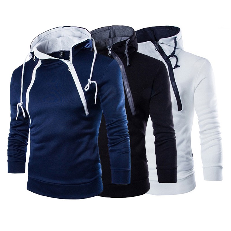 double zipper hoodie jacket