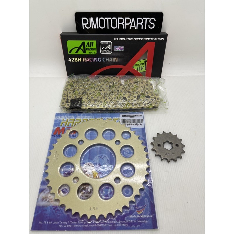 SYM VF3i 185 Sym185 SYM 185 SYM185 Sprocket Set 428 Aji Racing Chain ...