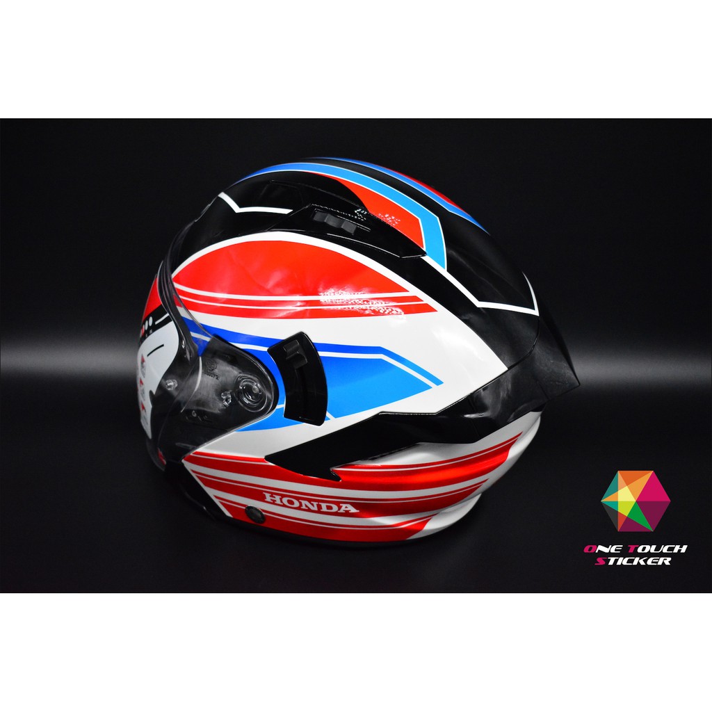 Kyt Nfj Honda Trico White Red Blue Shopee Malaysia