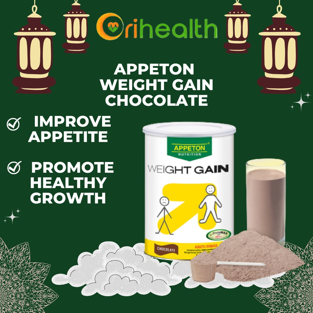  APPETON WEIGHT GAIN ADULTS CHOCOLATE 450G EXP 01/07/2023 Shopee