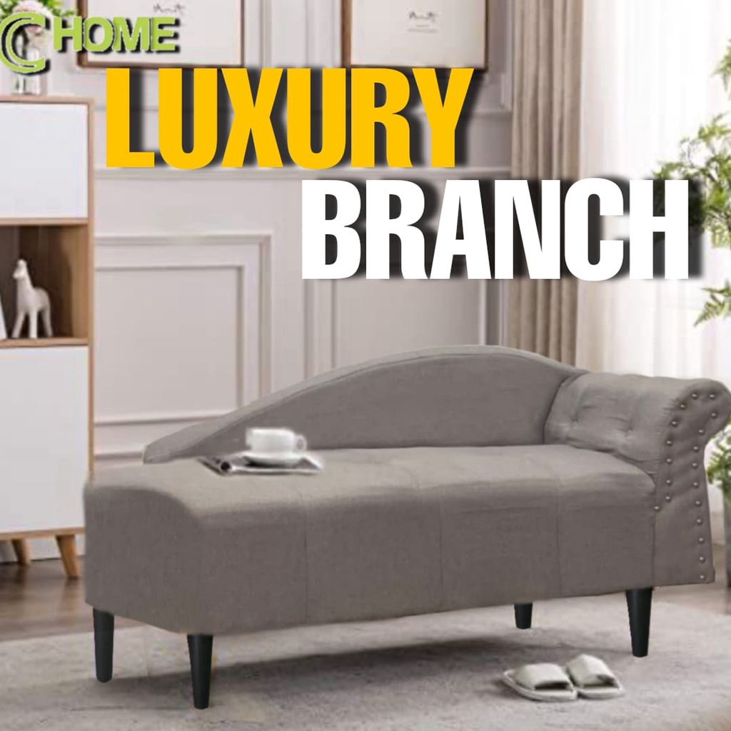 C HOME:-Luxury Italian Bench Long Stool Fabric Sofa Living Room BedRoom Kerusi Cafe