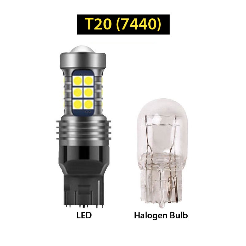Safego 2pcs 7440 T20 LED Car Exterior Light Bulb For Reversing Light ONLY Super Bright Xenon White 15-2835SMD 6000K 12V CB7440-15D2835-2 