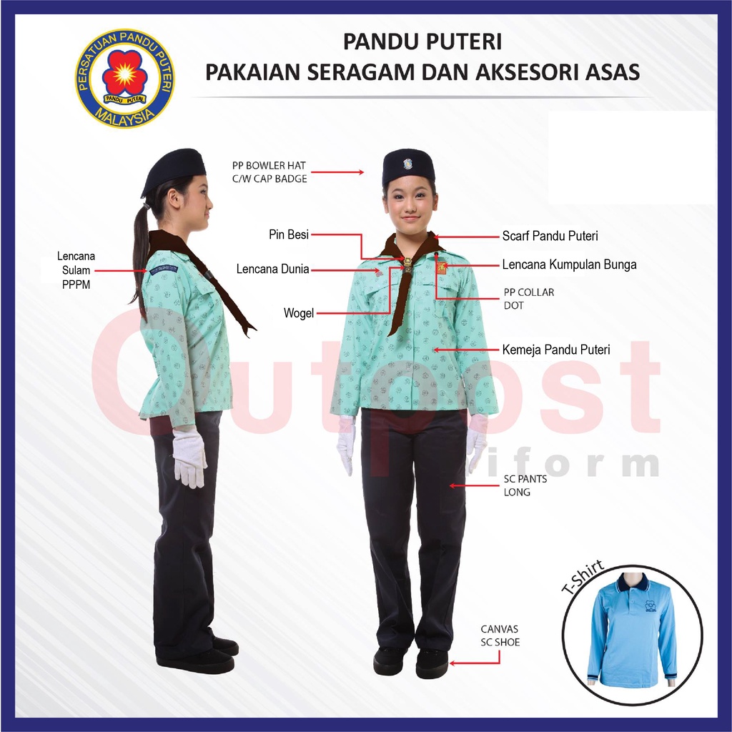 Pakaian Lengkap Pandu Puteri Remaja - Phd School Uniform Full ...