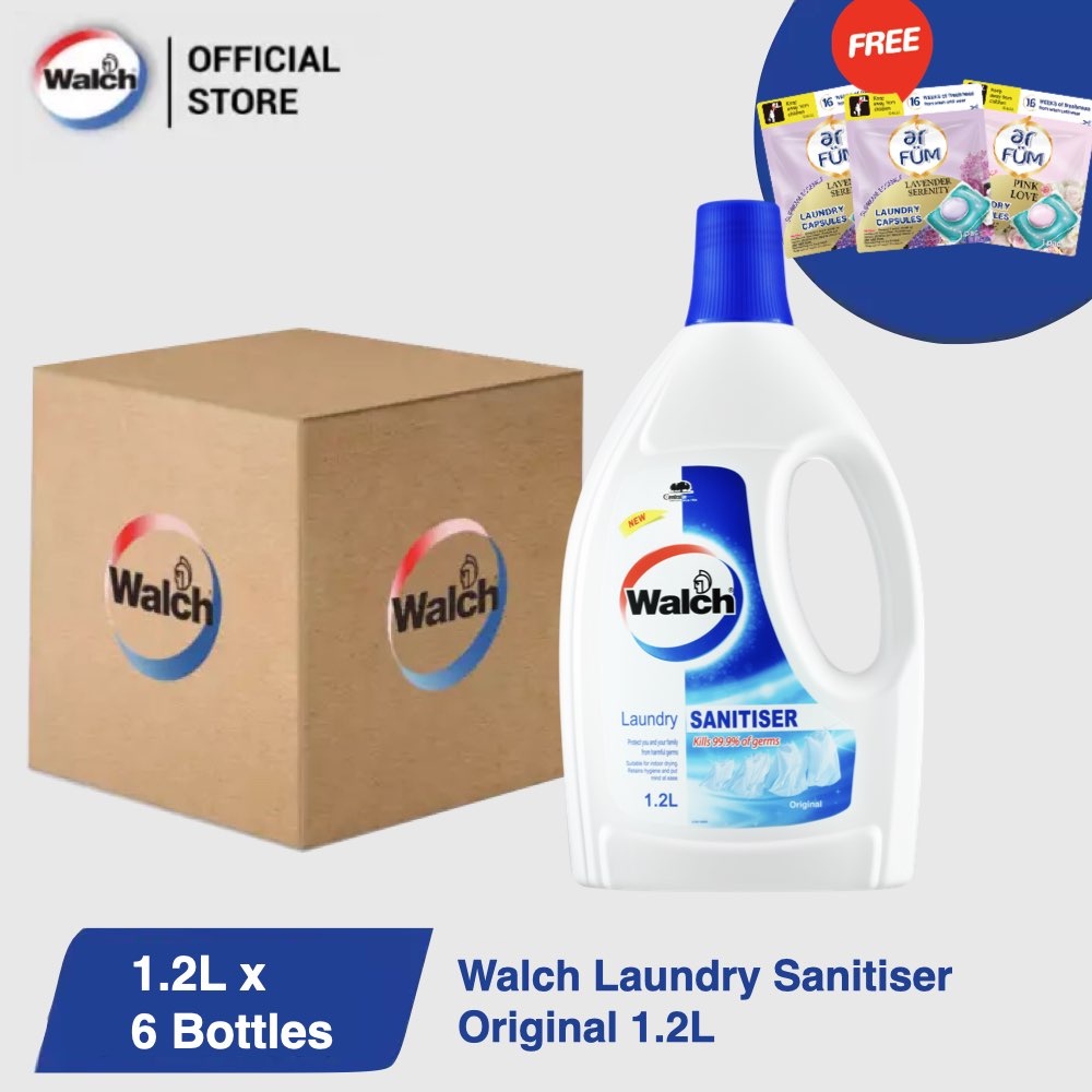 WALCH Laundry Sanitizer (1.2L x 6 Bottles/Carton) [Free 5 ar fum ...