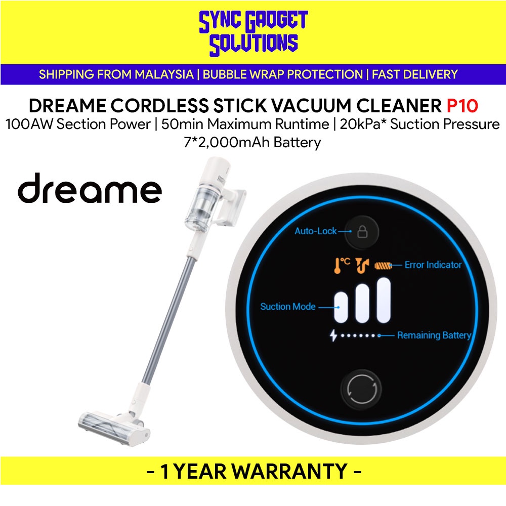 Dreame Cordless Stick Vacuum Cleaner P10 (50 Mins Run Time 20,000