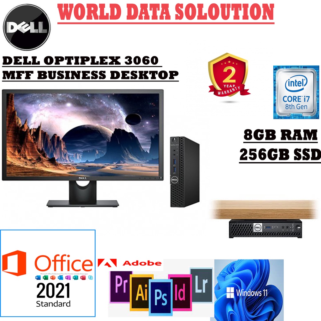 8th Gen)DELL OPTIPLEX MICRO PC I7-8700/UP T0 16GB RAM/256GB SSD/2YEARS  WARRANTY/WINDOWS 11/BUILT IN WIFI | Shopee Malaysia
