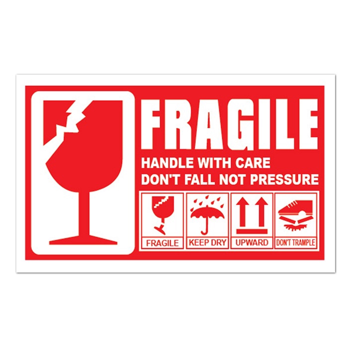 1000 PCS Fragile Sticker Warning Label Poslaju Courier 