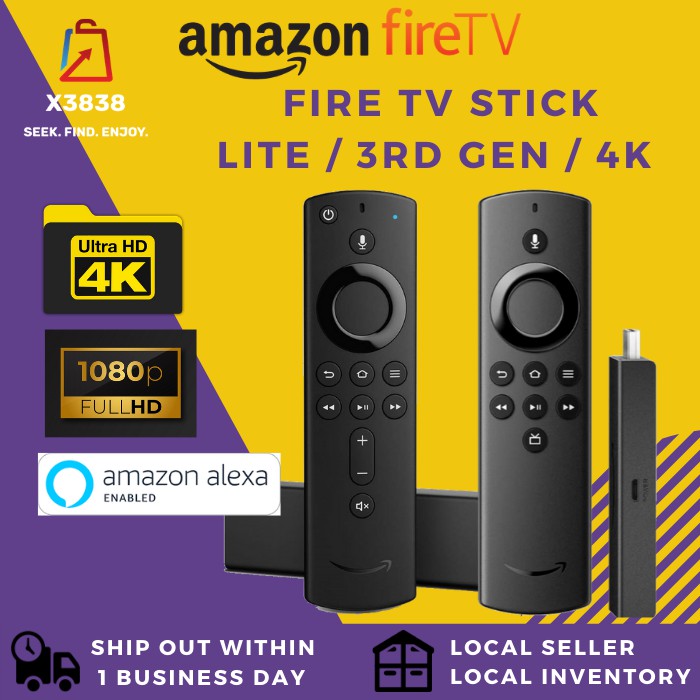 Amazon Fire Tv Stick With Alexa Voice Remote Streaming Device 3rd Gen New Lite New 4k The Latest Model Shopee Malaysia