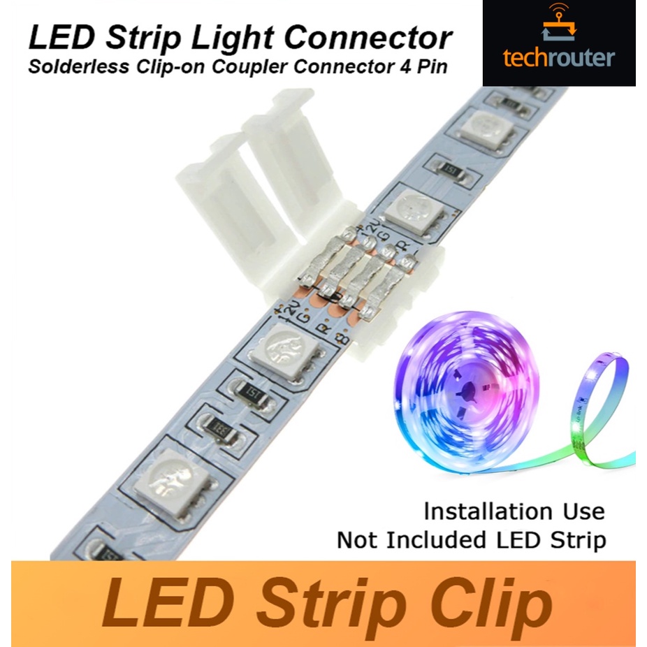 Easy Solderless Clipon Coupler Connector 4 Pin 10mm For L9005 5050