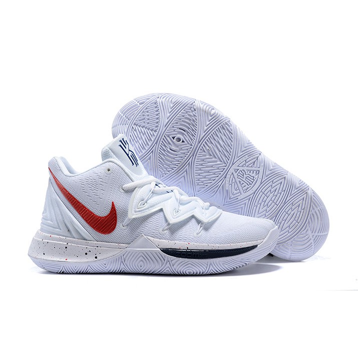 kyrie 5 white and red