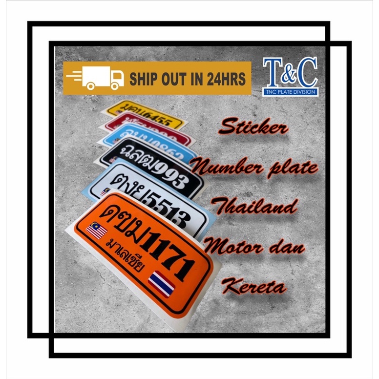 sticker-number-plate-thailand-moto-dan-kereta-tahan-panas-readystock