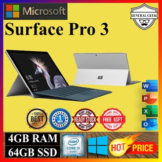 Microsoft Surface 3 Pro 3 Pro 4 Atom I5 I7 I3 Core M3 Touch Display With Keyboard Shopee Malaysia