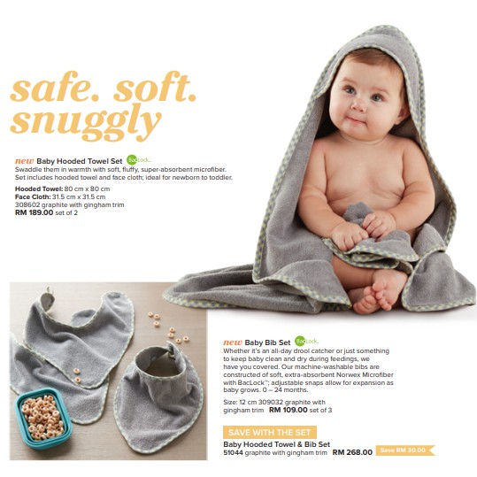 norwex baby hooded towel set