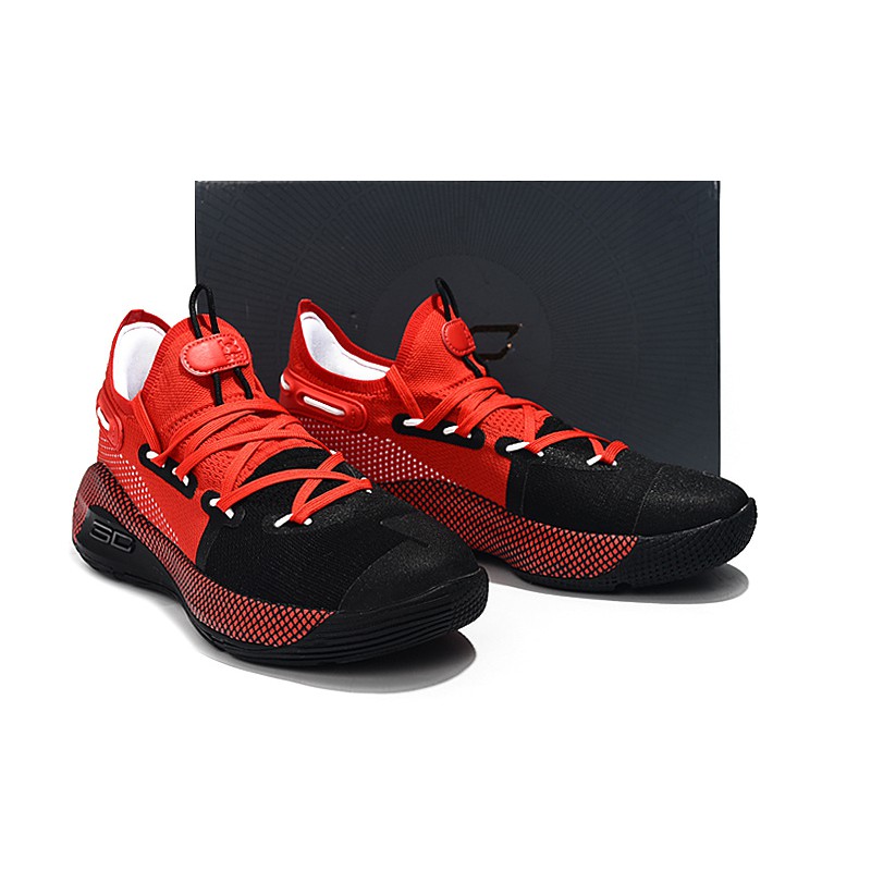 Low-top basketball shoes Black Red 
